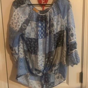 Ruby Rd. Patchwork shirt size medium